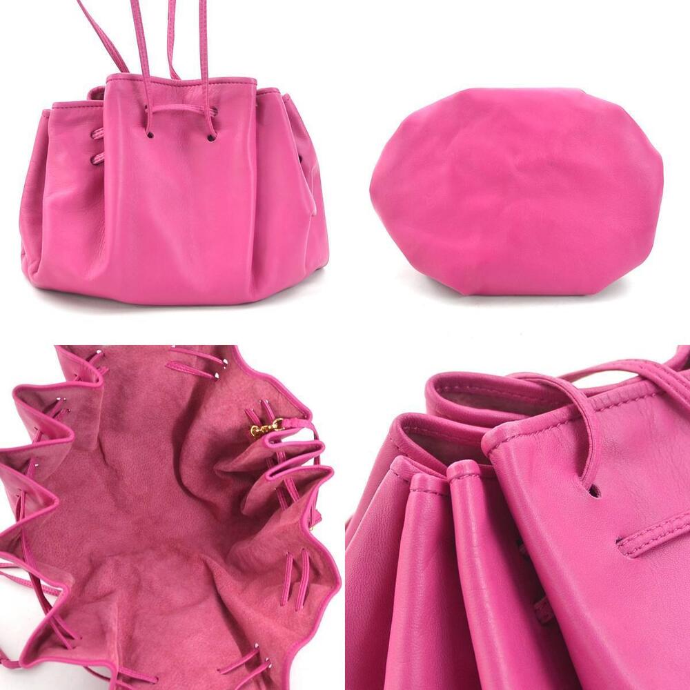 Loewe Crossbody Shoulder Bag Anagram Leather Magenta Gold - Picture 3 of 5